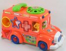 NO.829 Orange / Red / Green Kids Educational Cartoon School Bus