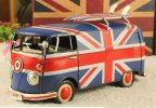 Tinplate Red-Blue Union Flag Pattern Vintage VW Bus Model