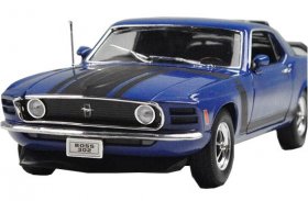 Blue / Red 1:18 Welly Diecast 1970 Ford Mustang Boss 302 Model