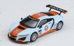 Gulf 1:64 Scale Blue-Orange Diecast Acura NSX GT3 Model Model