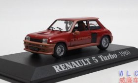 Red 1:43 Scale Diecast 1980 Renault 5 Turbo Model