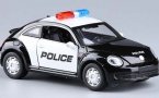 Black 1:29 Pull-Back Function Kids Police Diecast VW Beetle Toy