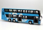 Blue 1:43 Scale Diecast Foton AUV Double Decker Bus Model