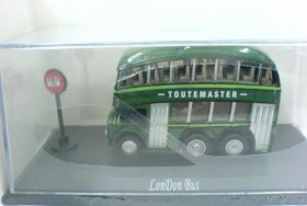 Mini Scale Cute Green / Red London Double Decker Bus Toy