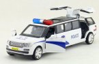 Long Size Kids White Diecast Land Rover Range Rover Police Toy