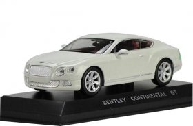 White 1:43 Scale Diecast Bentley Continental GT Model