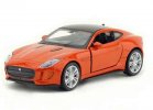 Kids White / Orange 1:36 Welly Diecast Jaguar F-Type Coupe Toy