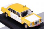 White-Yellow 1:43 Diecast 1970 Mercedes Benz 240D Taxi Model