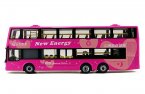 1:42 Scale Pink Die-Cast WUZHOULONG Double-Deck Bus Model