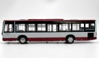 1:43 Scale White-Red Diecast Foton BJ6123C7C4D City Bus Model