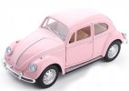 Kids 1:28 Scale Pink /Black / Yellow Diecast 1967 VW Beetle Toy