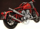 Red Large Scale Handmade Vintage 1936 Harley Davidson Model