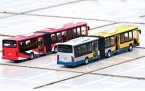 Yellow / Red / White Die-Cast Articulate Beijing City Bus Toy