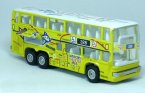 NO. 328 Blue / White / Yellow Alloy Double Decker Tour Bus Model