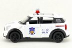 Kids Police 1:32 Scale White Diecast Mini Cooper Car Toy