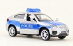 Kids 1:43 Scale Silver Diecast BMW X6 Police Car Toy