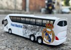 White Real Madrid CF Painting Kids Diecast Coach Bus Toy
