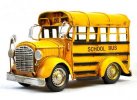 Pure Handmade Tinplate Made Yellow 1960s U.S. School Bus Model