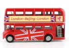 1:50 Scale Red / Blue Diecast London Double Decker Bus Toy