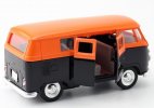 Kids Orange-Black Welly 1:36 Scale Diecast 1963 VW T1 Bus Toy