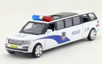 Long Size Kids White Diecast Land Rover Range Rover Police Toy