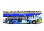 Kids Blue Happy Sea World Park Diecast Double Decker Bus Toy