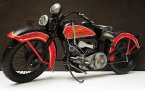 Large Scale Vintage Red-Black Tinplate Indian Motorcycle Model