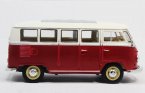 Red-White 1:24 Scale Welly Diecast 1963 VW T1 Bus Model