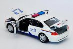 White-Blue 1:18 Welly Police Diecast BMW 7 Series 745i Model
