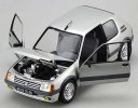 Silver 1:18 Scale NOREV Diecast 1991 Peugeot 205 GTI Model