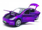 Purple / White / Blue / Black 1:32 Diecast Tesla Model 3 Toy