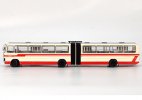 1:64 White-Red NO.1 Diecast Jinghua BK6170 Articulated Bus Model