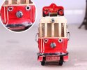 Small Scale Red-White Tinplate Vintage British Style Trolley Bus