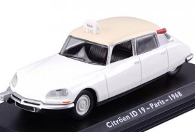 White 1:43 Scale Diecast 1968 Citroen ID 19 Taxi Model