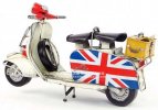 Retro Union Jack Painting 1:8 Tinplate Vespa Scooter Model