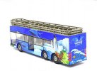 Kids Blue Happy Sea World Park Diecast Double Decker Bus Toy