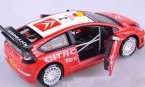 Red Bburago 1:32 Scale NO.2 Diecast 2007 Citroen C4 WRC Model