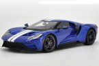 1:18 Scale Silver / Blue Maisto 2017 Diecast Ford GT Model