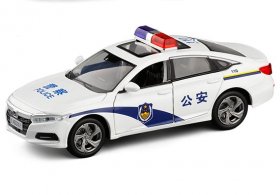 Kids 1:32 Scale White Diecast Honda Accord Police Car Toy