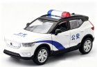 1:39 Scale White-Blue Kids Police Diecast Volvo XC40 SUV Toy