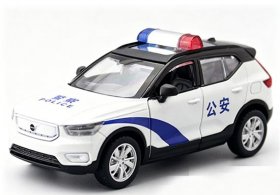 1:39 Scale White-Blue Kids Police Diecast Volvo XC40 SUV Toy