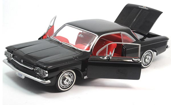 Black 1:18 Scale SunStar Diecast 1963 Chevrolet Corvair Model 