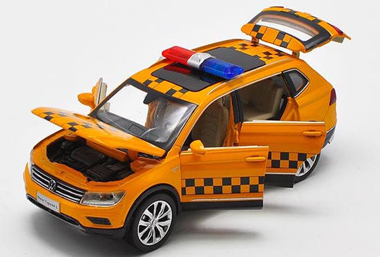 Kids 1:32 Scale Yellow Police Diecast VW Tiguan L SUV Toy [NB3T981] 