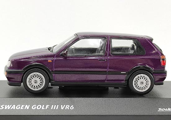 Green / Purple 1:43 Scale Solido Diecast VW Golf Mk3 VR6 Model