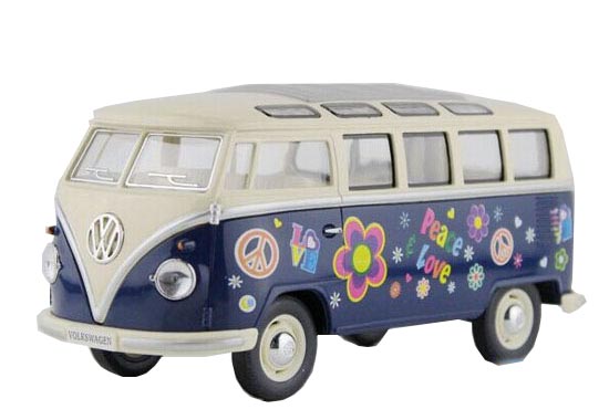 Kids Red / Blue / Green 1:24 Flower Patterns Diecast VW Bus Toy ...