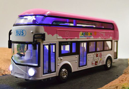 Pink-White Kids Hello Kitty Diecast Double Decker Bus Toy [NB8T964 ...