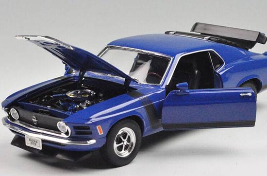 Blue / Red 1:18 Welly Diecast 1970 Ford Mustang Boss 302 Model [NB9T807 ...